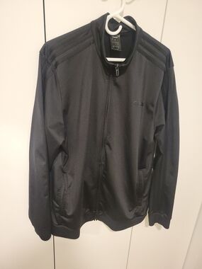 adidas Black Lightweight Track Jacket with Subtle Stripes